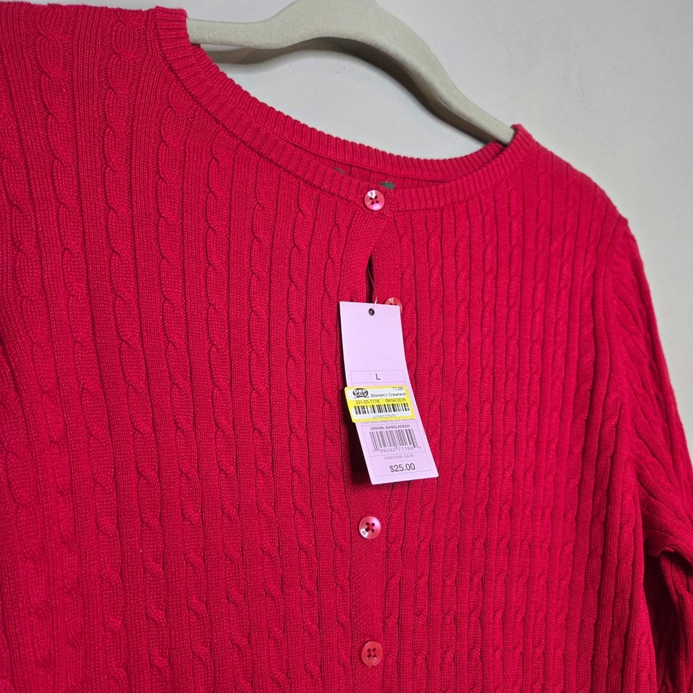Wild Fable Red Cable Knit Cardigan Sweater  XL NWT Button Front Long Sleeve